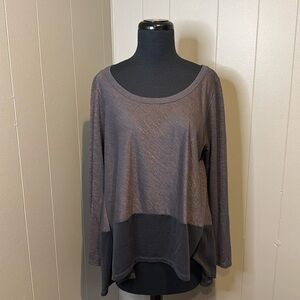 Laila Jayde Women’s Extra Large Long Sleeve Blouse Semi-Sheer Top Sheer Trim